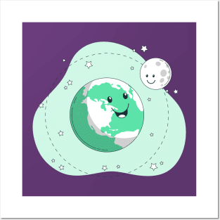 Earth Moon Friends Posters and Art